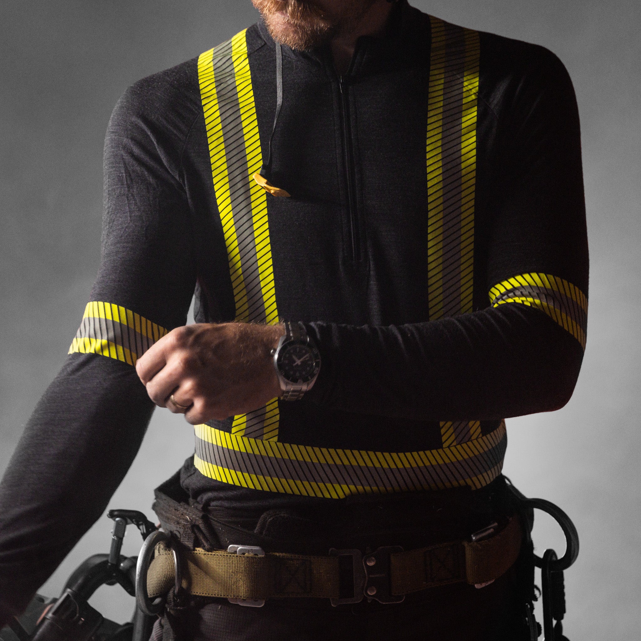 Men's Merino Hi Vis Half Zip Work Shirt